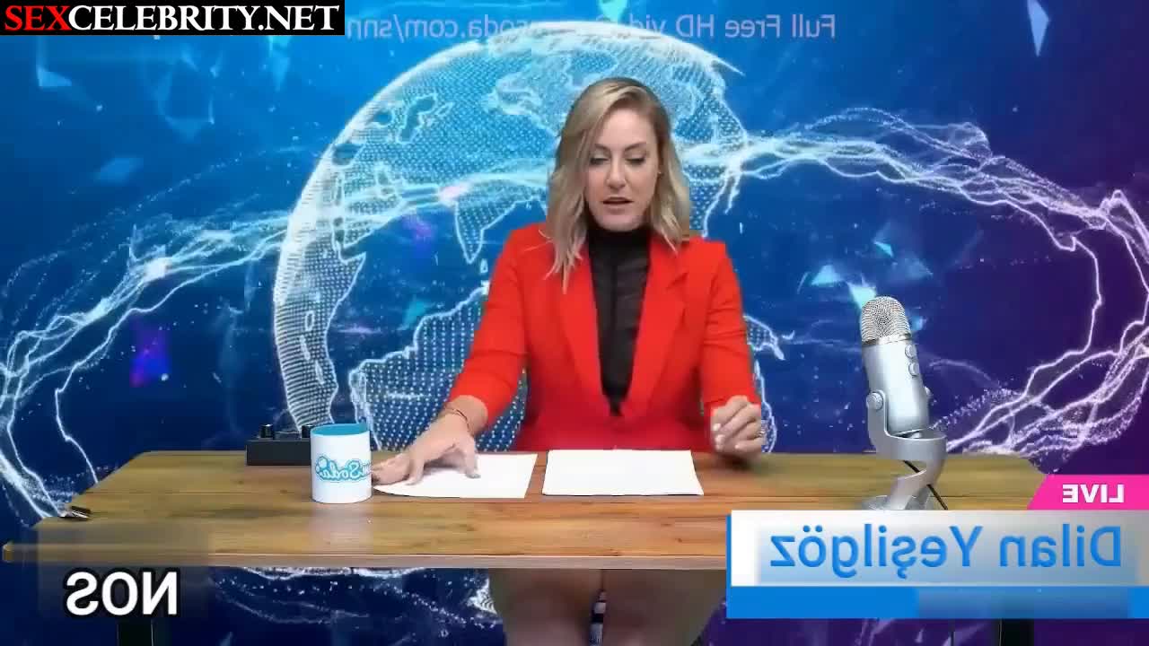 Fake Dilan Yeşilgöz-Zegerius cumed during a news broadcast - DeepFakesCeleb