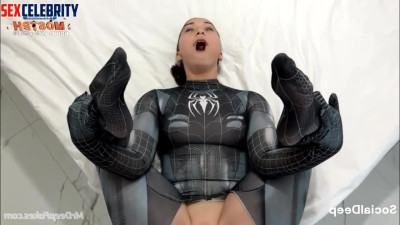 Brunette moaning in Spider Man costume, anal sex scenes with Sophie Rain