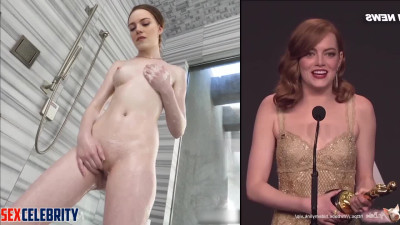 Emma Stone craves for her stepdad's huge cock (AI porn)