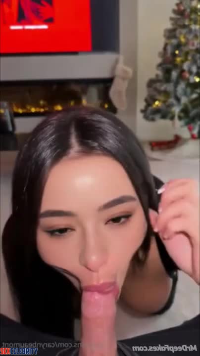 Blowjob on Christmas night - this is her present (Dasha Taran real fake) - DeepFakesCeleb