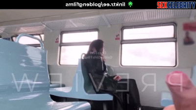 Pokimane - She Helped me Cum on Train and Walks Around with Cum on Face (Preview)